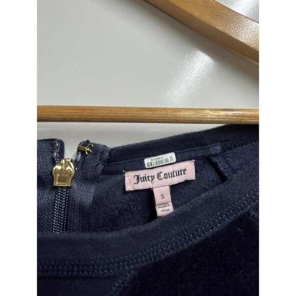 Juicy Couture Y2K Navy Blue Velvet Jumpsuit Size Small Woman’s - Picture 4 of 10